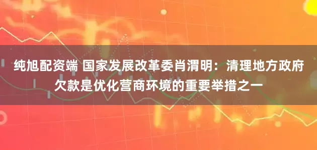 纯旭配资端 国家发展改革委肖渭明：清理地方政府欠款是优化营商环境的重要举措之一